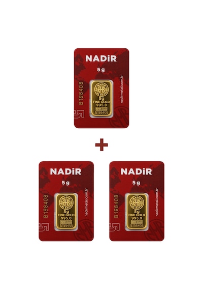 Nadir Gold 24 Ayar 15 Gram Külçe Altın 3 Adet 5 Gram Külçe Altın