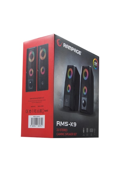 Rampage Rms-x9 2.0 Rgb Işıklı Multimedia 5v 30db Gaming Oyuncu Speaker
