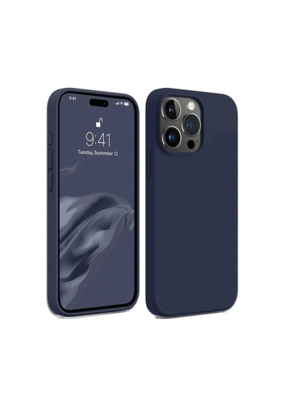 Apple Uyumlu iPhone 15 Pro Kılıf First Silikon Lacivert\