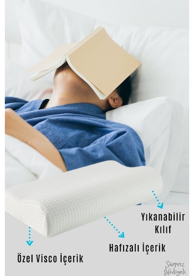 Visko Boyun Yastığı Viskon Yastık Visko Love Yastık Visko Yastık Ortopedik Yastık Visko Beyaz