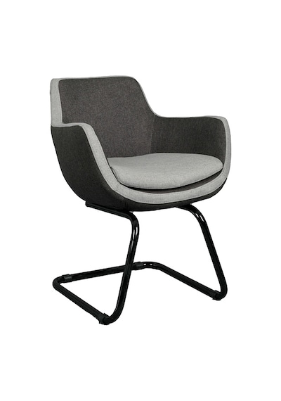 Bürocci Comfort Siyah Metal Ayaklı Misafir Koltuğu- İki Ton Gri Kumaş-2244J1110