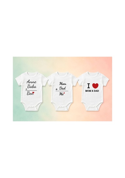 Babylimon %100 Pamuklu Bebek Body - 3'lü Mom And Dad Set - Bebek Zıbın Badi - Yazılı Zıbın Beyaz - 884525435 Beyaz Babylimon %100 Pamuklu Bebek Body - 3'lü Mom And Dad Set - Bebek Zıbın Badi - Yazılı Zıbın Beyaz - 884525435 Beyaz