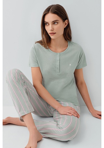 Pierre Cardin Kadın Yeşil Pijama Takım Pc9173-s-v1 Yeşil