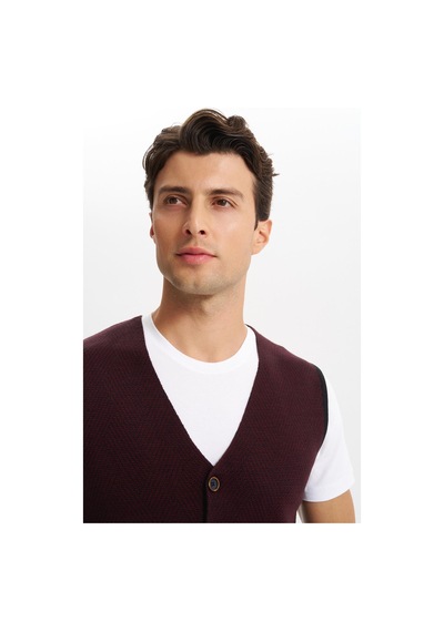 AR-MA Arma Erkek Slim Fit Örme Likralı Pike Triko Yelek Kısa Kollu, %90 Akrilik %10 Wool K0yyo0858 Siyah - Antrasit