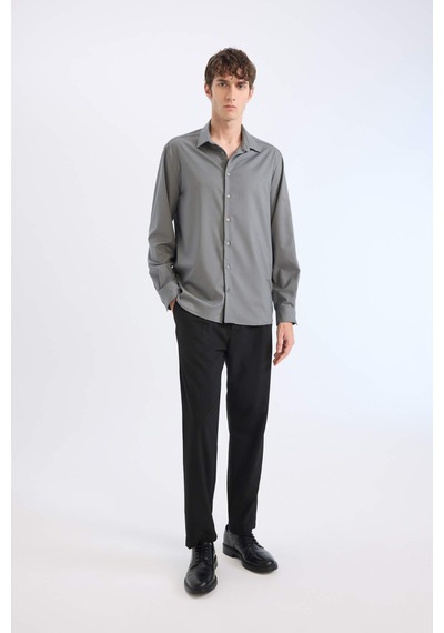 DeFacto Regular Fit Polo Yaka Uzun Kollu Gömlek E3242AX25SPKH496