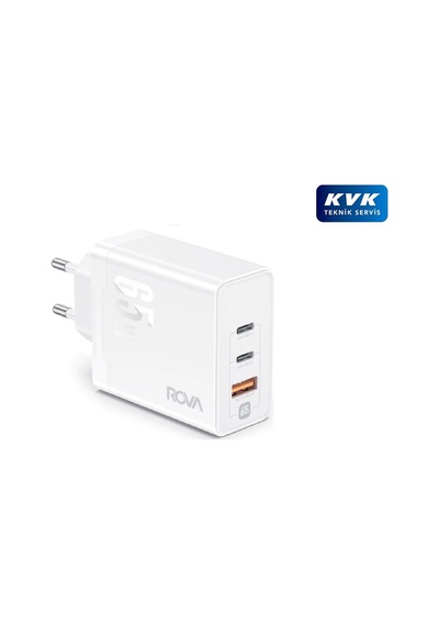Rova Sb107 Pd+pd+usb 3 Girişli 3.0a Gan Fast Hızlı Şarj Başlığı 65w - Beyaz