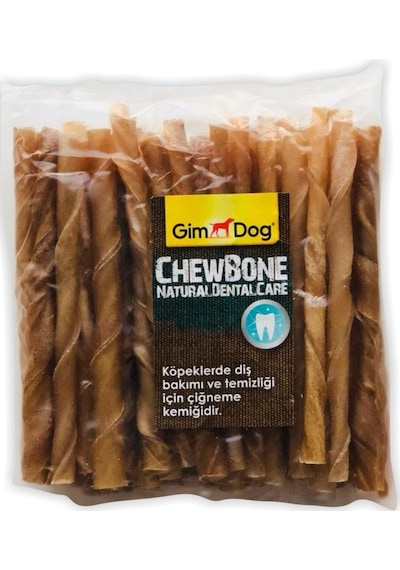 Gimdog Chewbone Natürel Burgu Çubuk Köpek Ödülü 50'li 6 G