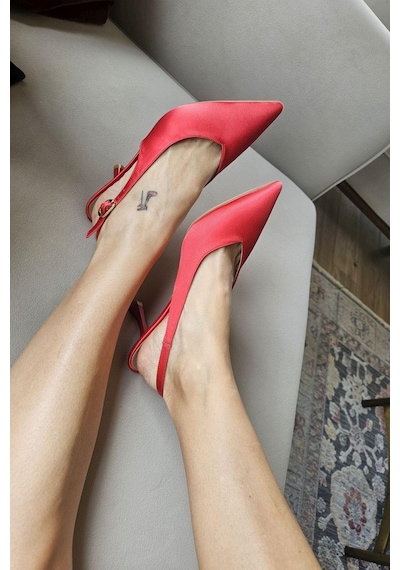 10 44 Topukla Kadın Arkası Açık Kadeh Topuklu Stiletto Abiye Ayakkabı Kırmızı Saten 10 44 Topukla Kadın Arkası Açık Kadeh Topuklu Stiletto Abiye Ayakkabı Kırmızı Saten