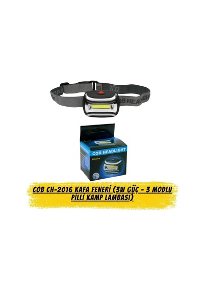 Cob Ch-2016 Kafa Feneri 3w - Geniş Açılı 3 Modlu Kamp Ve Balık