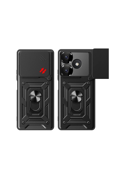 Xiaomi Redmi 13 4g Kılıf Magnetik Standlı Kamera Korumalı Zore Sürgülü Vega Kapak Mavi