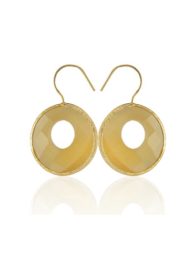 Kadir Jewellery 22 Ayar Altın Kaplama Kadın Taşlı Küpe -el İşçiliği Ve Hipoalerjenik Küpe Sarı 51950924