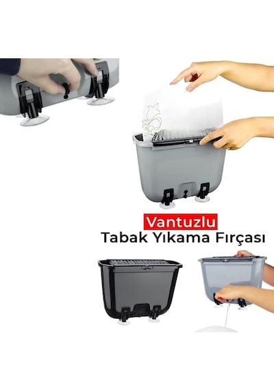 Tabak Yıkama Fırçası Easyso5714 Temizlik Aparatlı Tahliye Vanası Renkli Vantuzlu Diğer