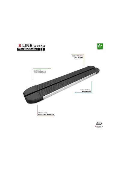 Fiat Doblo Uzun Şase S-line Krom Yan Basamak 223 Cm 2001-2010
