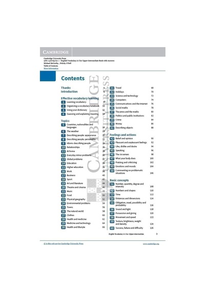 English Vocabulary İn Use Upper-ıntermediate Book With Answers: Vocabulary Reference And Practice