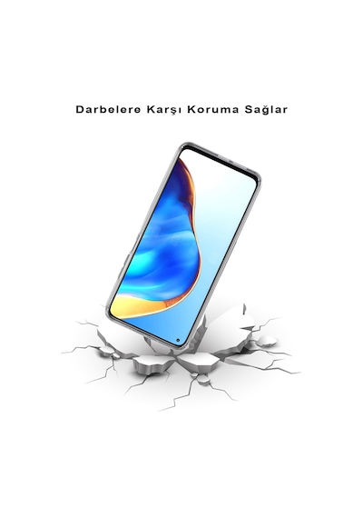 Xiaomi Mi 9t Pro Uyumlu Kapak Floral Pembe Tasarımlı Şeffaf Silikon Kılıf