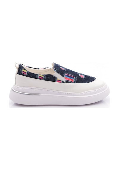 Dgn 057 Kadın Lastikli Sneaker Ayakkabi Mavi Kot