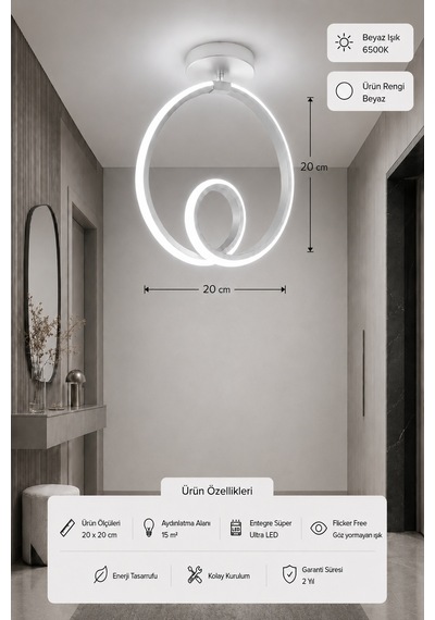 Ovira Led Plafonyer Avize Beyaz Işık