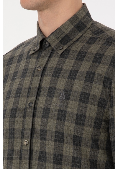 U.s. Polo Assn. Erkek Açık Haki Gömlek Desenli 50308482-vr183 Acık Hakı