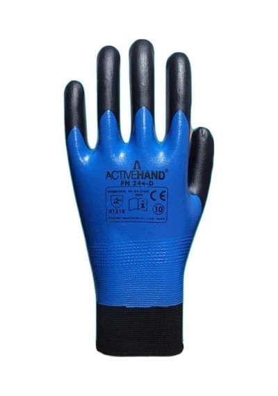 Activehand Fn 244d Çift Katlı Nitril Kaplama Polyester Eldiven Siyah