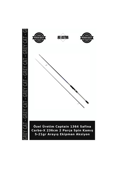 Özel Üretim Captain 1364 Safina Carbo-x 236cm 2 Parça Spin Kamış 5-21gr Arayış Ekipman Aksiyon Standart