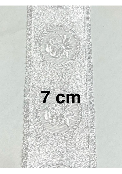 Geniş Tül Güpür /ara Model / 9 Metre / Beyaz / No5