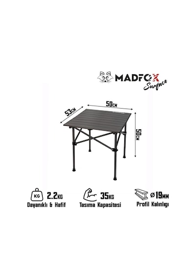 Madfox Surface Küçük Boy Katlanır Kamp Masası