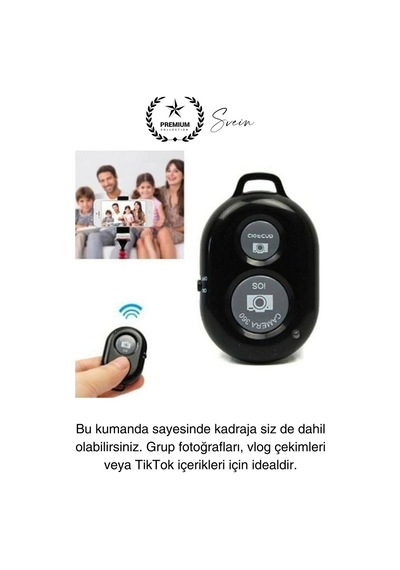 Bluetooth Kablosuz Uzaktan Kumanda İos Android Uyumlu Selfie Fotoğraf Video Çekme Remote Shutter Diğer