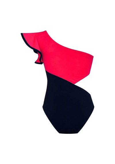 Deep Beach Kolu Volan Detaylı Asimetrik Mayo Db200743m 001