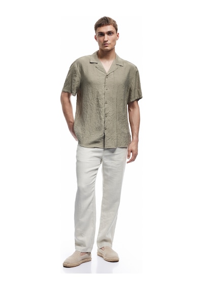 Koton Modal Kumaş Regular Fit Kısa Kollu Dokulu Devrik Yaka Gömlek Haki 5sam60194hw Haki Koton Modal Kumaş Regular Fit Kısa Kollu Dokulu Devrik Yaka Gömlek Haki 5sam60194hw Haki