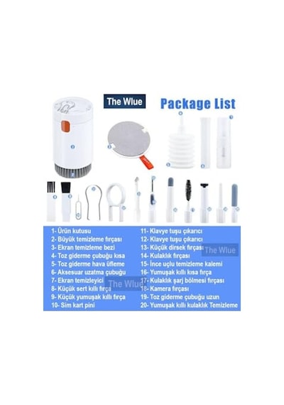 20in1 Bilgisayar, Laptop, Klavye, Telefon, Kulaklık Airpod Temizleyici Fırça Kit Temizleme Seti