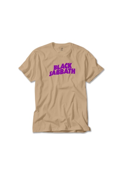 Black Sabbath Purple Yazı Krem Tişört Krem