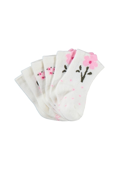 Civil Baby 3d Çiçek Desen 3'lü 6- Bebek Kız Çorap Set - Standart