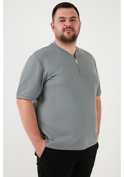 Buratti Büyük Beden Pamuklu Regular Fit Erkek T Shirt 5902653B Açık Haki