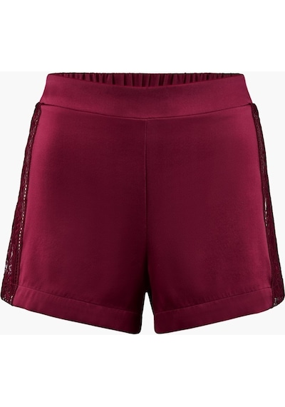 Aubade Midnight Whisper Shorty Dantelli Stretch Ipek Şort Külot Bordo