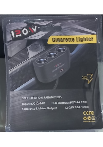 Araç Çakmaklık Çoklayıcı 12 - 24 Volt 3 Lü 1 Adet