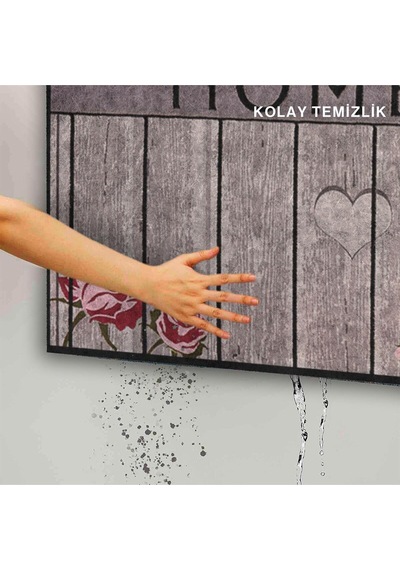 Dekoratif Kapı Önü Paspası - Kaymaz Taban 171 Çok Renkli
