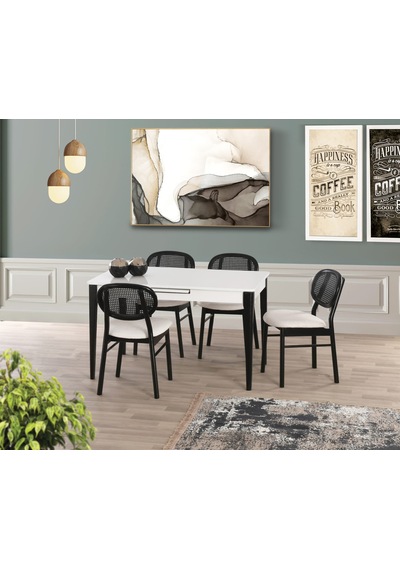 Uyar Beyaz 4 Adet Milenyum Sandalye 160+30 Paris Açılabilir Masa Uyar Beyaz 4 Adet Milenyum Sandalye 160+30 Paris Açılabilir Masa