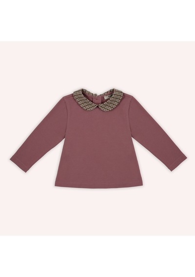 Panço Kız Çocuk Bebe Yakalı T-shirt Gül Kurusu 2421gb05009-4974 001