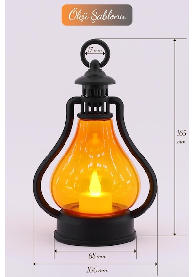 Led Mum Vintage Retro Gaz Lambası Tipi Pilli Dumansız Alevli Dekoratif Yapay Mum Işıldak El Lambası