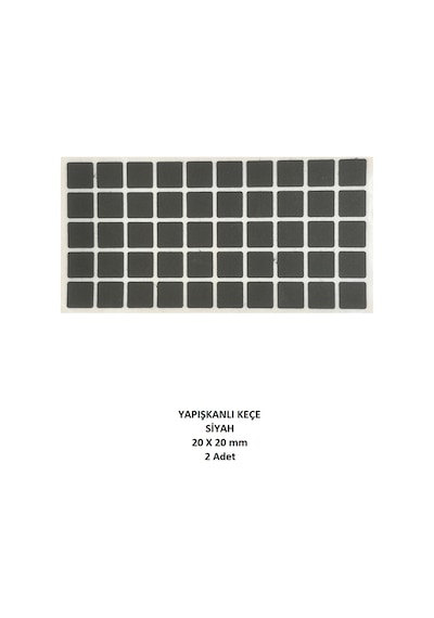 Zemin Koruyucu, 20x20 mm Keçe, Siyah (2 Adet)
