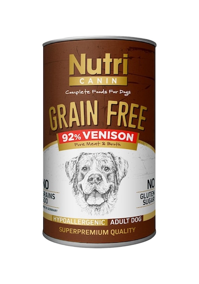 Nutri Canin Geyik Etli Tahılsız Konserve Yetişkin Köpek Maması 4 x 400 G