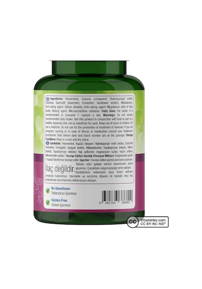 Natures Supreme Resveratrol + Quercetin 30 Kapsül Aromasız