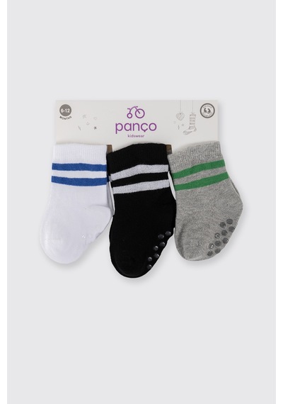 Panço Erkek Bebek 3'lü Soket Çorap 2522bb11005 renkli