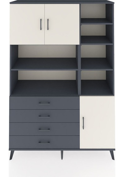 Hyperion Dolap 9 Raflı 4 Çekmeceli 3 Kapaklı 132x44x195 Antrasit-aytaşı/antrasit Aytası/antrasıt Hyperion Dolap 9 Raflı 4 Çekmeceli 3 Kapaklı 132x44x195 Antrasit-aytaşı/antrasit Aytası/antrasıt