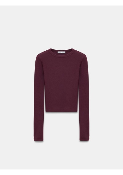 Dilvin 32319 Modal Karışımlı Uzun Kollu Top-bordo-12109 Bordo