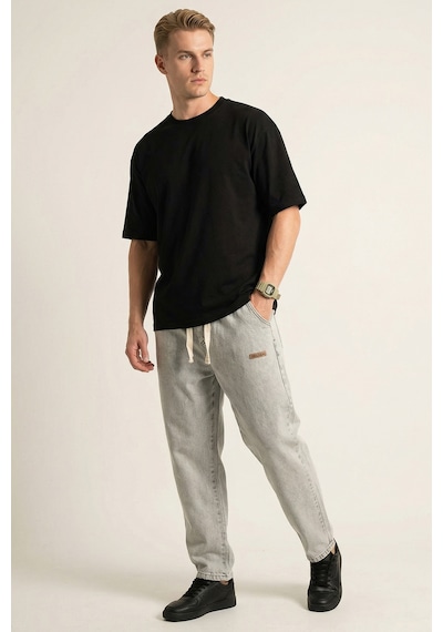 Erkek Rahat Kesim Baggy Jean Pantolon 30073 - Taş