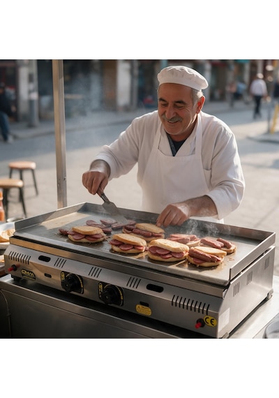 Gülcan İkili 90'lık Hamburger Pleyt Izgara Tüplü