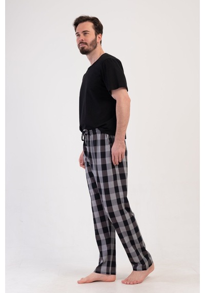 Yake Store Ceplı Erkek P.suprem Tek Alt Pıjama - Gray Siyah