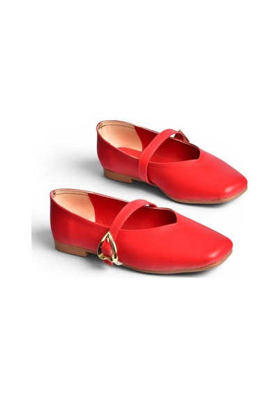 Fox Shoes Y726632609 Kırmızı Kalp Toka Detaylı Kadın Babet