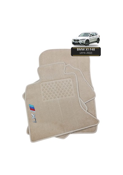 Oto Halı Paspas Seti Bmw X1 F48 2016 2022 Uyumlu Sport Kaymaz & Şık Tasarım - Bej Harfli - Tasarım 5